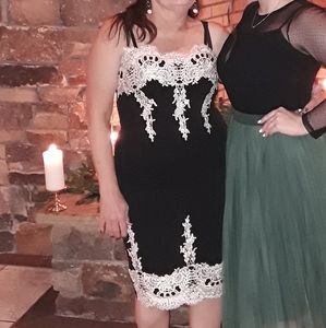 Black and cream dress